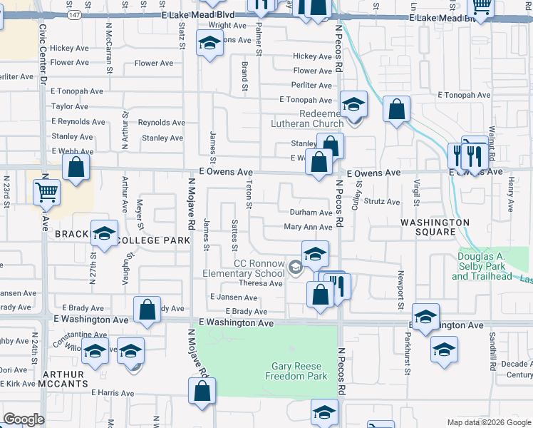 map of restaurants, bars, coffee shops, grocery stores, and more near 3213 El Morro Avenue in Las Vegas
