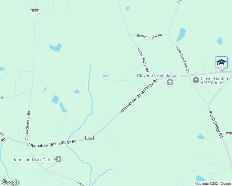 map of restaurants, bars, coffee shops, grocery stores, and more near 2657 Altamahaw Union Ridge Road in Burlington