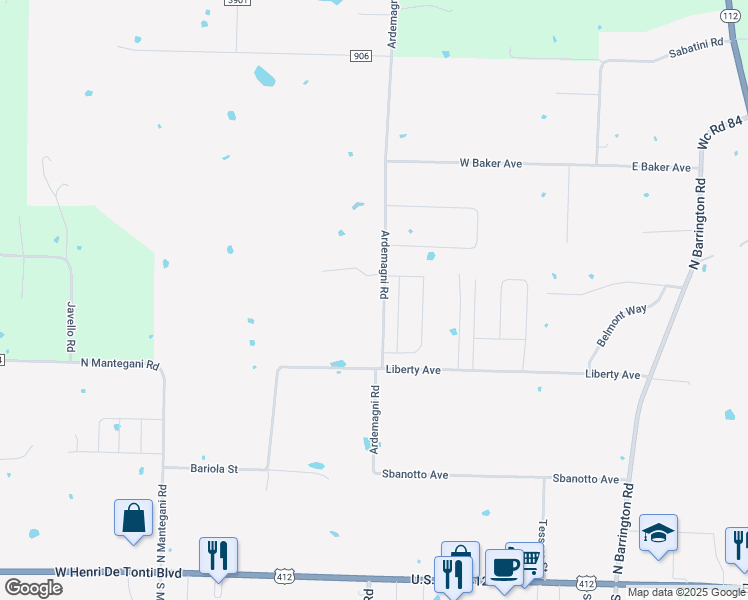 map of restaurants, bars, coffee shops, grocery stores, and more near 765 Ardemagni Road in Springdale