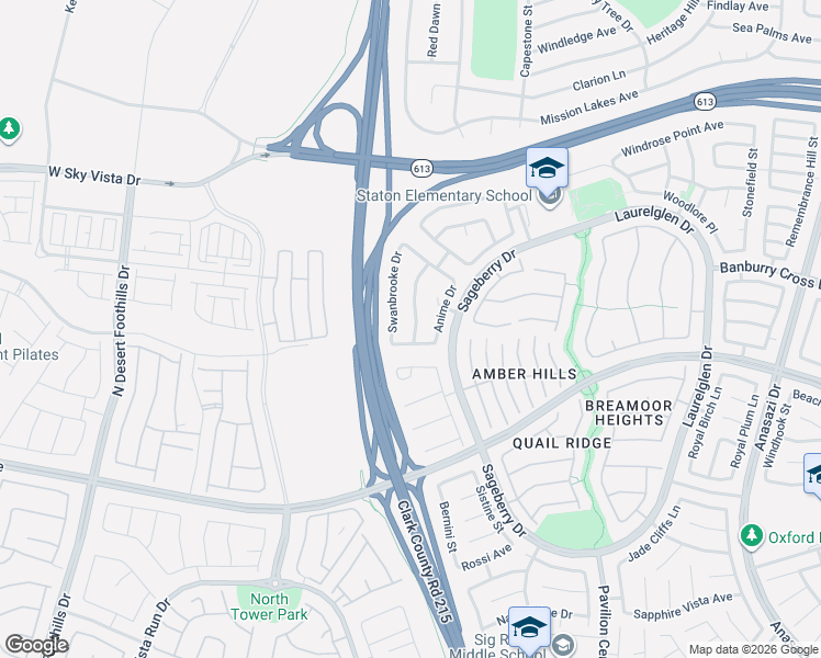 map of restaurants, bars, coffee shops, grocery stores, and more near 1201 Dream Bridge Drive in Las Vegas