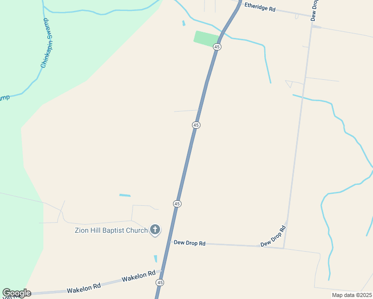 map of restaurants, bars, coffee shops, grocery stores, and more near 2413 North Carolina 45 in Colerain