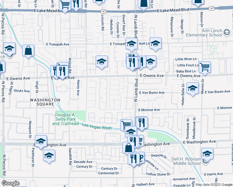 map of restaurants, bars, coffee shops, grocery stores, and more near 4272 Lunar Lullaby Avenue in Las Vegas