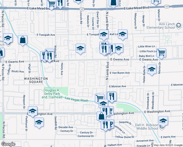map of restaurants, bars, coffee shops, grocery stores, and more near 4266 Lunar Lullaby Avenue in Las Vegas