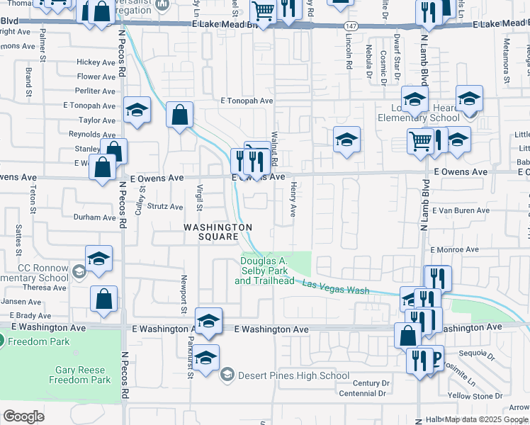 map of restaurants, bars, coffee shops, grocery stores, and more near 3969 Rebecca Raiter Avenue in Las Vegas
