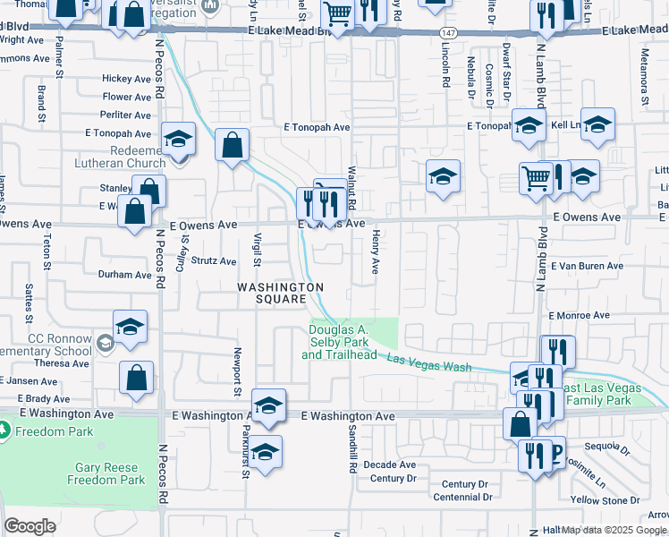 map of restaurants, bars, coffee shops, grocery stores, and more near 3965 Rebecca Raiter Avenue in Las Vegas