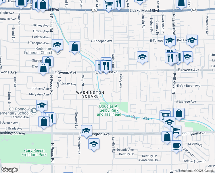 map of restaurants, bars, coffee shops, grocery stores, and more near 3965 Rebecca Raiter Avenue in Las Vegas