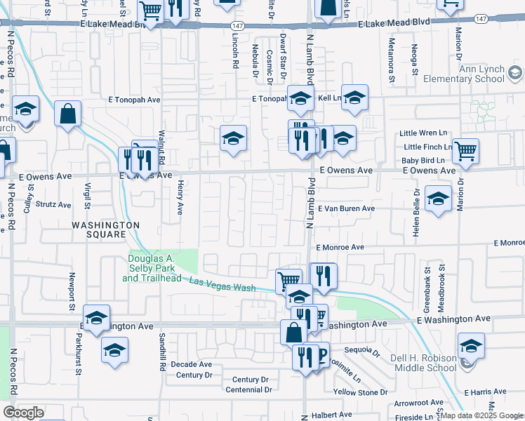 map of restaurants, bars, coffee shops, grocery stores, and more near 4272 Lunar Lullaby Avenue in Las Vegas