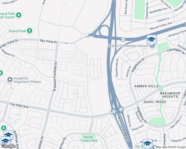 map of restaurants, bars, coffee shops, grocery stores, and more near 600 North Carriage Hill Drive in Las Vegas
