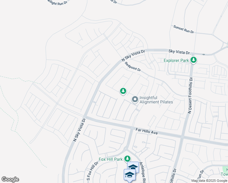 map of restaurants, bars, coffee shops, grocery stores, and more near 12103 Canyon Sunset Street in Las Vegas