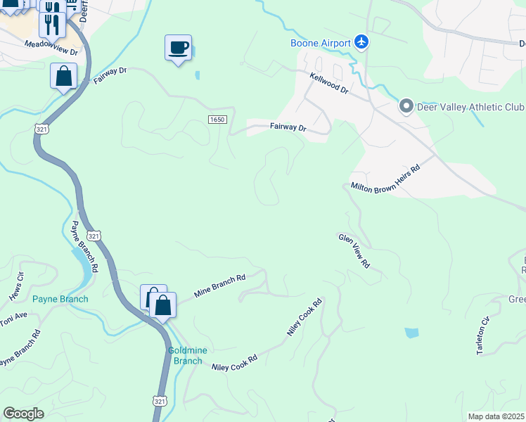 map of restaurants, bars, coffee shops, grocery stores, and more near 746 Forestridge Drive in Boone