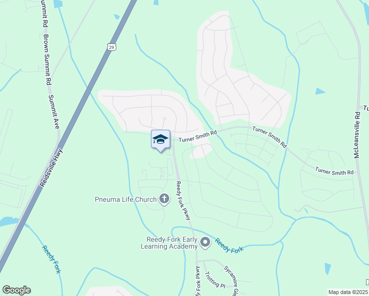 map of restaurants, bars, coffee shops, grocery stores, and more near 4561 Reedy Fork Parkway in Greensboro