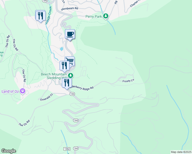 map of restaurants, bars, coffee shops, grocery stores, and more near 500 Elderberry Ridge Road in Banner Elk