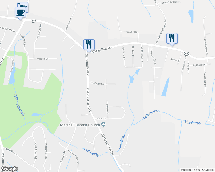 map of restaurants, bars, coffee shops, grocery stores, and more near 900 Northchester Lane in Winston-Salem