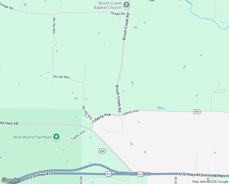 map of restaurants, bars, coffee shops, grocery stores, and more near 735 Brush Creek Road in Springdale