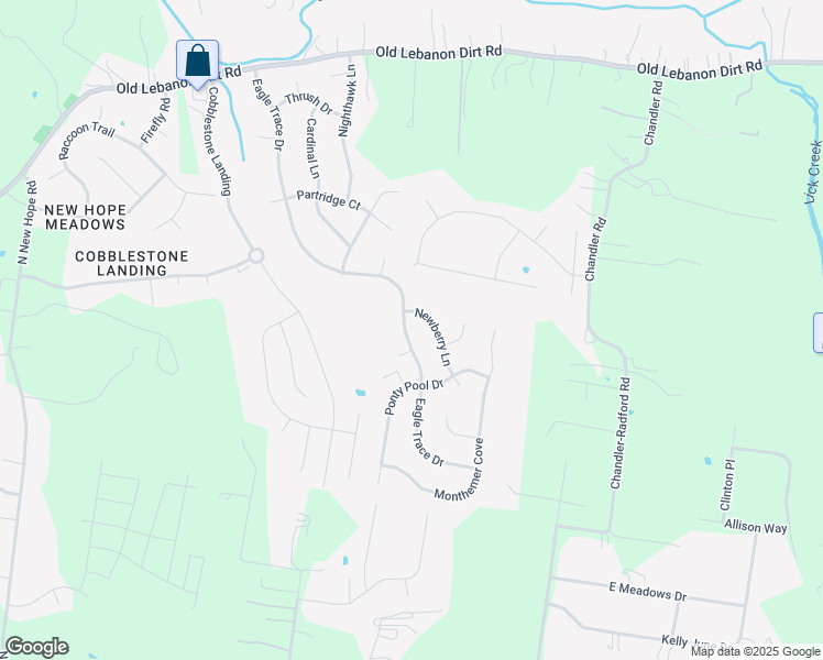 map of restaurants, bars, coffee shops, grocery stores, and more near 2402 Newberry Lane in Mt. Juliet