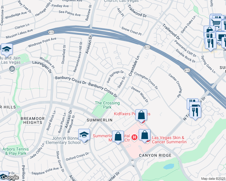 map of restaurants, bars, coffee shops, grocery stores, and more near 10213 Anoka Avenue in Las Vegas