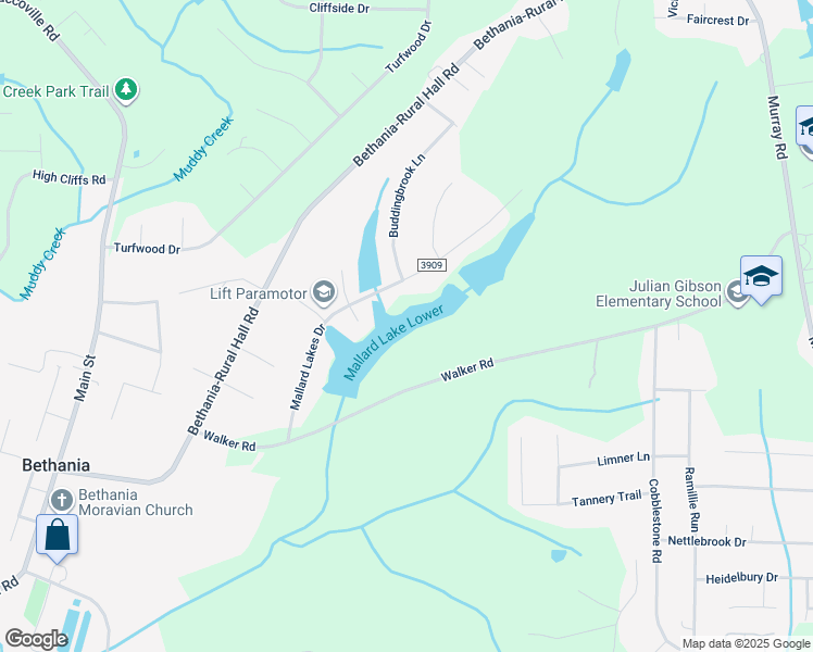 map of restaurants, bars, coffee shops, grocery stores, and more near 2010 Mallard Lakes Drive in Winston-Salem