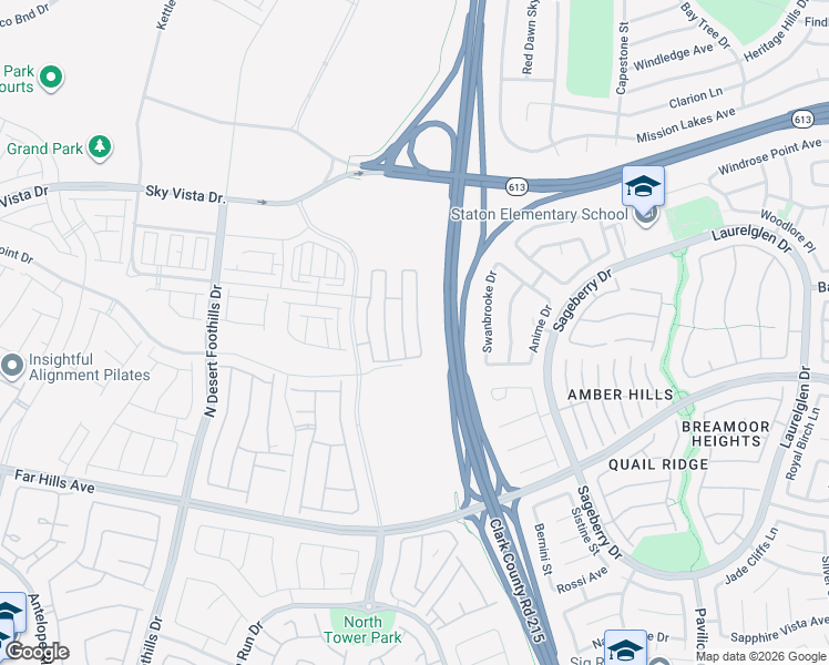 map of restaurants, bars, coffee shops, grocery stores, and more near 600 North Carriage Hill Drive in Las Vegas