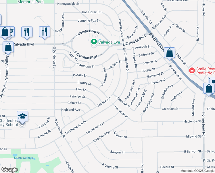 map of restaurants, bars, coffee shops, grocery stores, and more near 2260 Needles Way in Pahrump