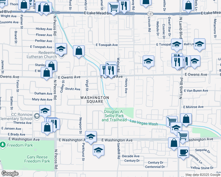 map of restaurants, bars, coffee shops, grocery stores, and more near 3952 Danny Melamed Avenue in Las Vegas