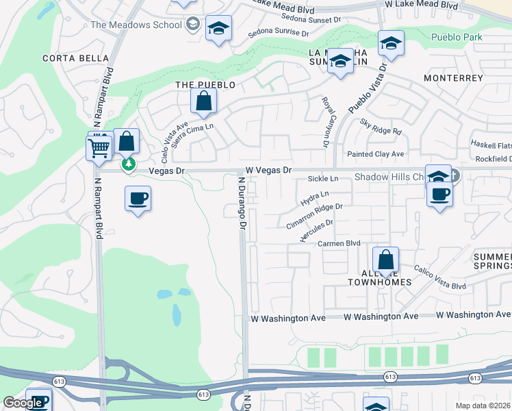 map of restaurants, bars, coffee shops, grocery stores, and more near 8426 Elkington Avenue in Las Vegas