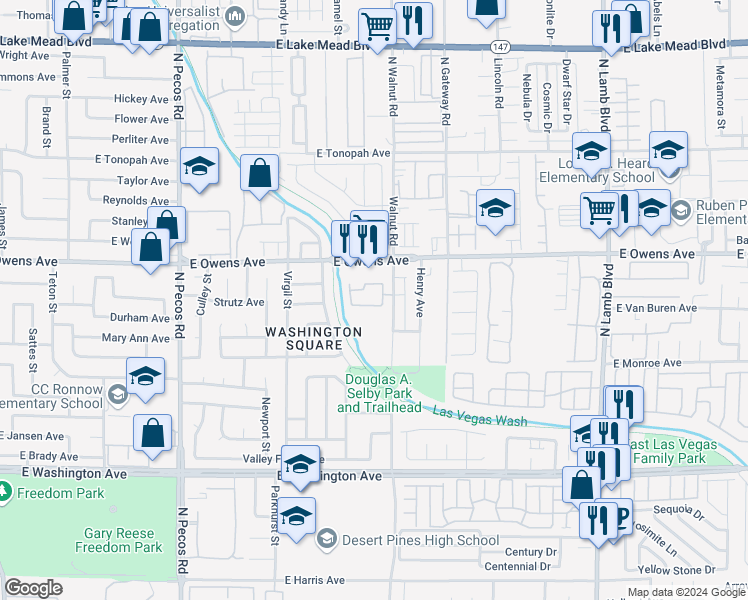 map of restaurants, bars, coffee shops, grocery stores, and more near 3952 Danny Melamed Avenue in Las Vegas
