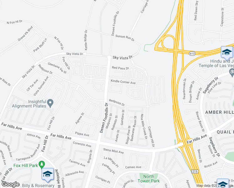 map of restaurants, bars, coffee shops, grocery stores, and more near Kindle Corner Avenue in Las Vegas