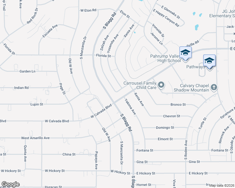 map of restaurants, bars, coffee shops, grocery stores, and more near 31 Saules Street in Pahrump
