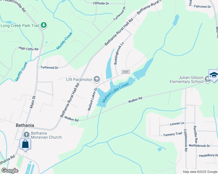 map of restaurants, bars, coffee shops, grocery stores, and more near 1960 Mallard Lakes Drive in Winston-Salem