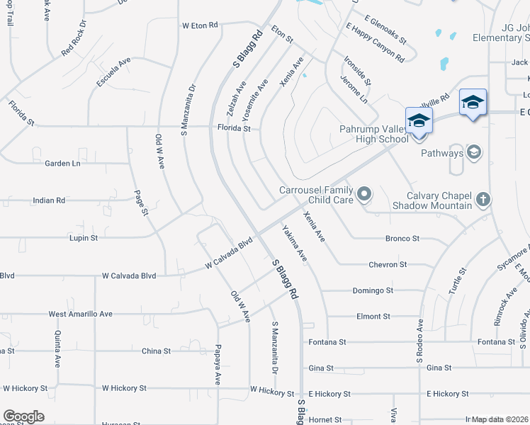 map of restaurants, bars, coffee shops, grocery stores, and more near 31 Saules Street in Pahrump