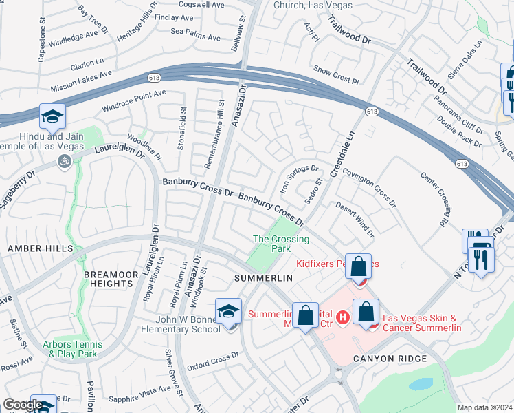 map of restaurants, bars, coffee shops, grocery stores, and more near 10317 Horseback Ridge Avenue in Las Vegas