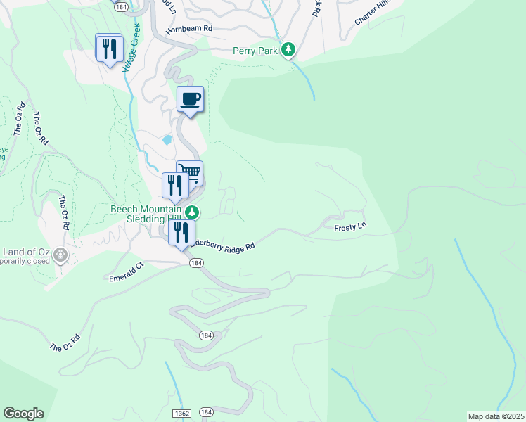 map of restaurants, bars, coffee shops, grocery stores, and more near 1203 Pinnacle Inn Road in Beech Mountain