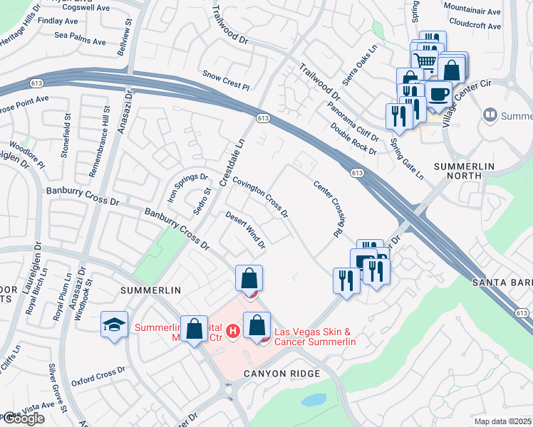 map of restaurants, bars, coffee shops, grocery stores, and more near 10109 Jacob Place in Las Vegas