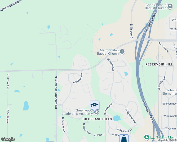 map of restaurants, bars, coffee shops, grocery stores, and more near 2013 West Xyler Street in Tulsa