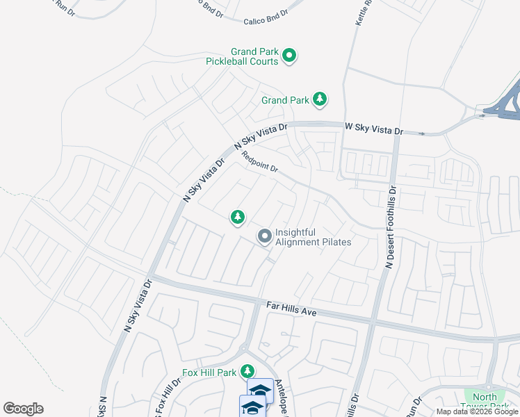 map of restaurants, bars, coffee shops, grocery stores, and more near Crown Mesa Avenue in Las Vegas