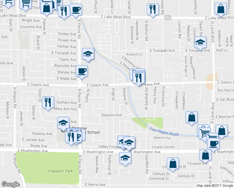 map of restaurants, bars, coffee shops, grocery stores, and more near 3901 Nixson Drive in Las Vegas