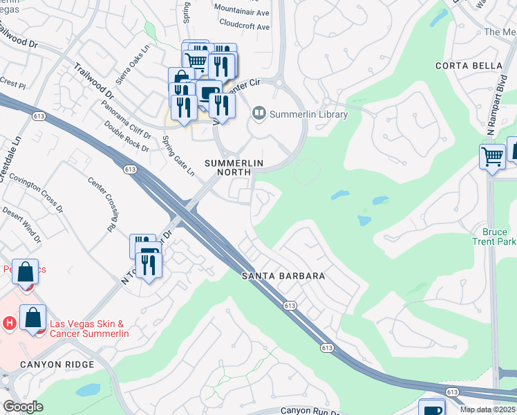 map of restaurants, bars, coffee shops, grocery stores, and more near 9425 San Laguna in Las Vegas