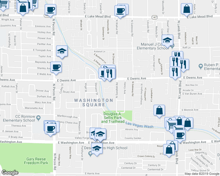 map of restaurants, bars, coffee shops, grocery stores, and more near 3961 Danny Melamed Avenue in Las Vegas