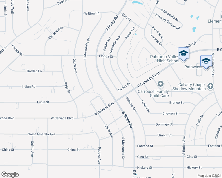 map of restaurants, bars, coffee shops, grocery stores, and more near 2231 South Blagg Road in Pahrump