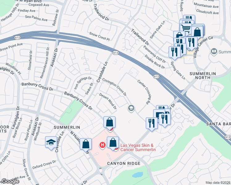 map of restaurants, bars, coffee shops, grocery stores, and more near 10113 Jacob Place in Las Vegas