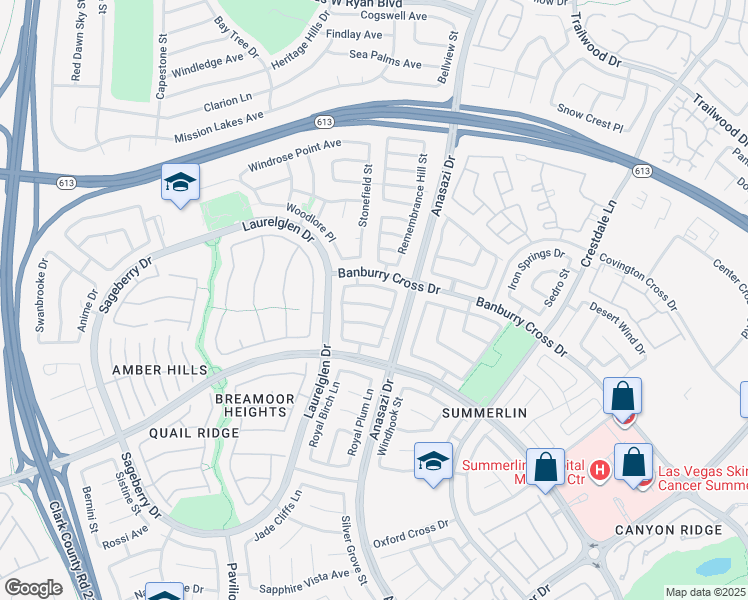 map of restaurants, bars, coffee shops, grocery stores, and more near 10616 Englewood Cliffs Avenue in Las Vegas