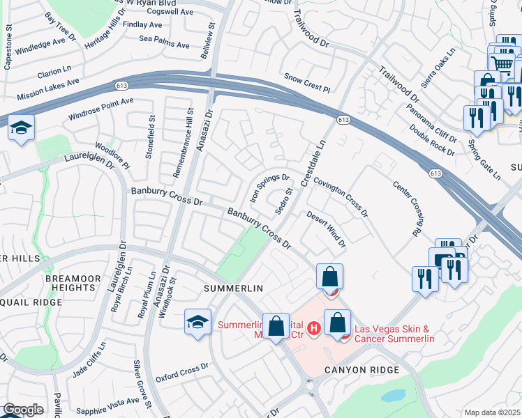map of restaurants, bars, coffee shops, grocery stores, and more near 10224 Anoka Avenue in Las Vegas