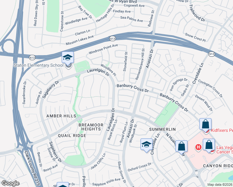 map of restaurants, bars, coffee shops, grocery stores, and more near 1401 Woodmore Drive in Las Vegas