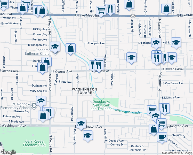 map of restaurants, bars, coffee shops, grocery stores, and more near 3952 Danny Melamed Avenue in Las Vegas