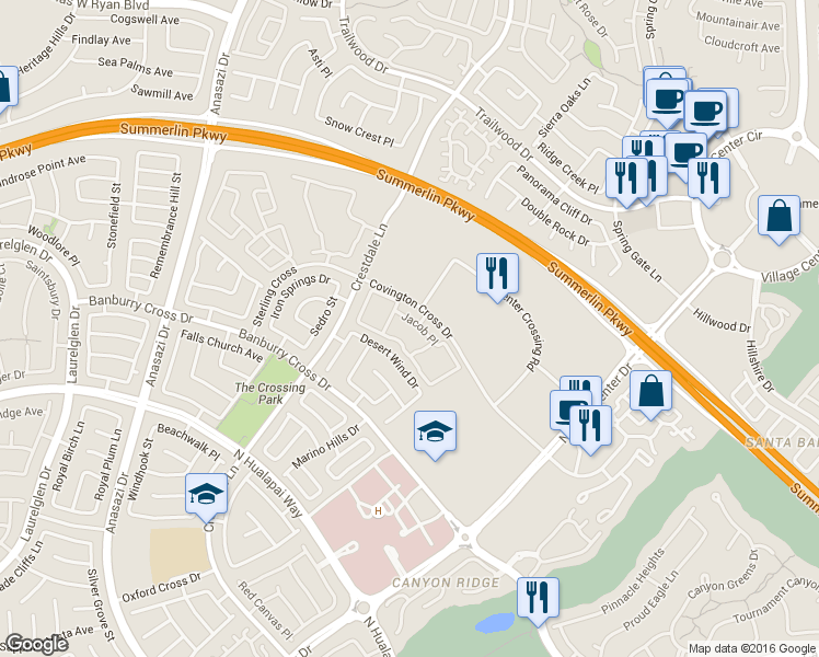 map of restaurants, bars, coffee shops, grocery stores, and more near 10108 Jacob Place in Las Vegas