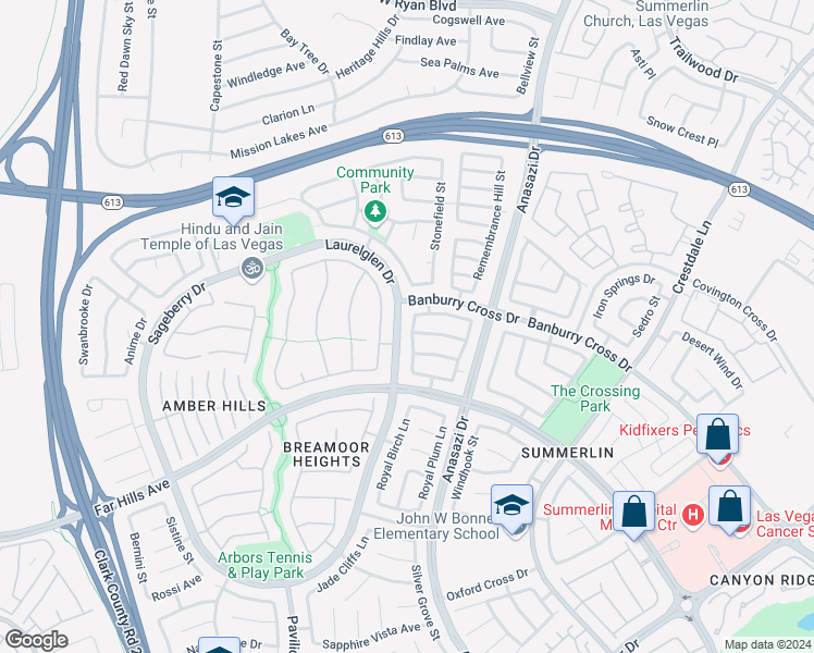 map of restaurants, bars, coffee shops, grocery stores, and more near 1401 Woodmore Drive in Las Vegas