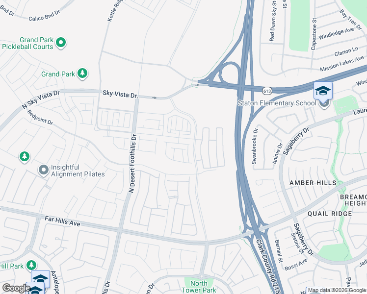 map of restaurants, bars, coffee shops, grocery stores, and more near Bruce Woodbury Beltway in Las Vegas