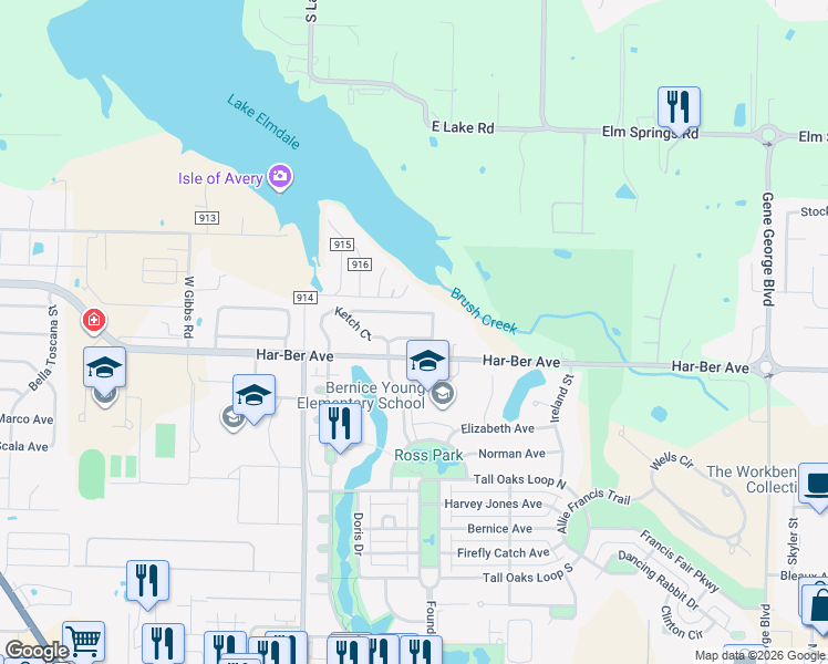 map of restaurants, bars, coffee shops, grocery stores, and more near 6852 Cutter Ct in Springdale