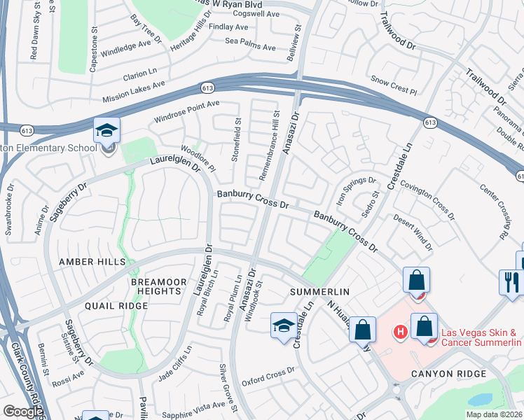 map of restaurants, bars, coffee shops, grocery stores, and more near 1412 Pintail Point Street in Las Vegas