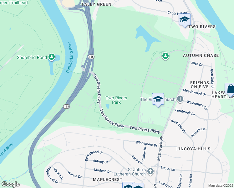 map of restaurants, bars, coffee shops, grocery stores, and more near 3150 McGavock Pike in Nashville